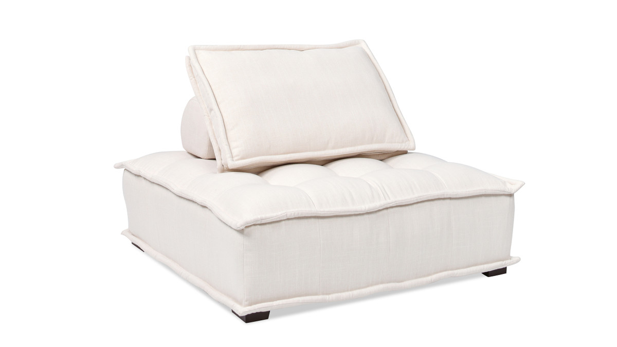 Arwen 42" Square Modular Pillow-Back Lounge Chair, Beige 1