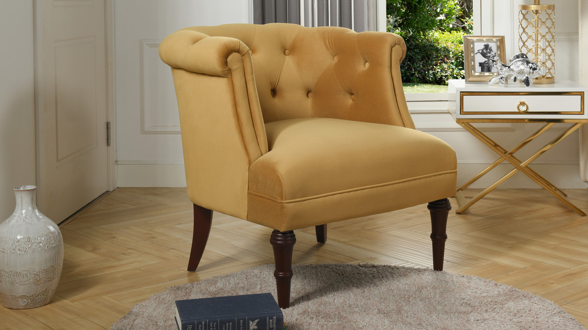 Katherine Tufted Accent Chair, Gold Jennifer Taylor Home