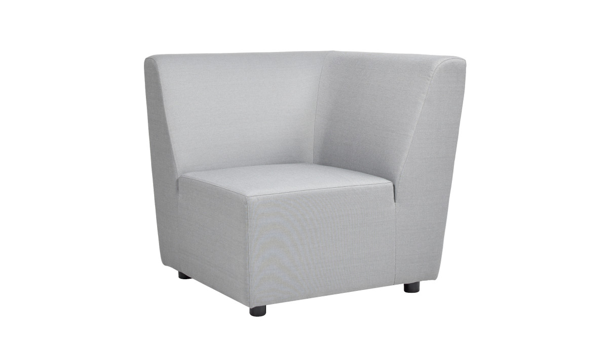 Cleo 34" Modular Upholstered Deep Seating Patio Corner Chair, Light Gray 1