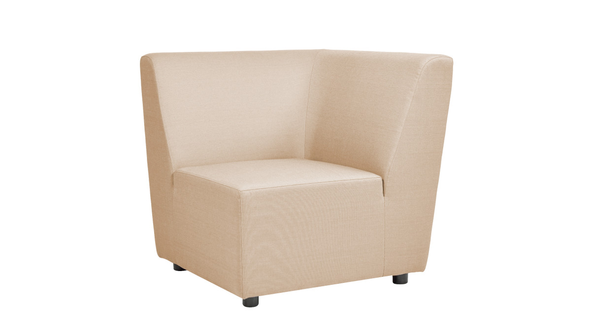 Cleo 34" Modular Upholstered Deep Seating Patio Corner Chair, Almond Beige 1