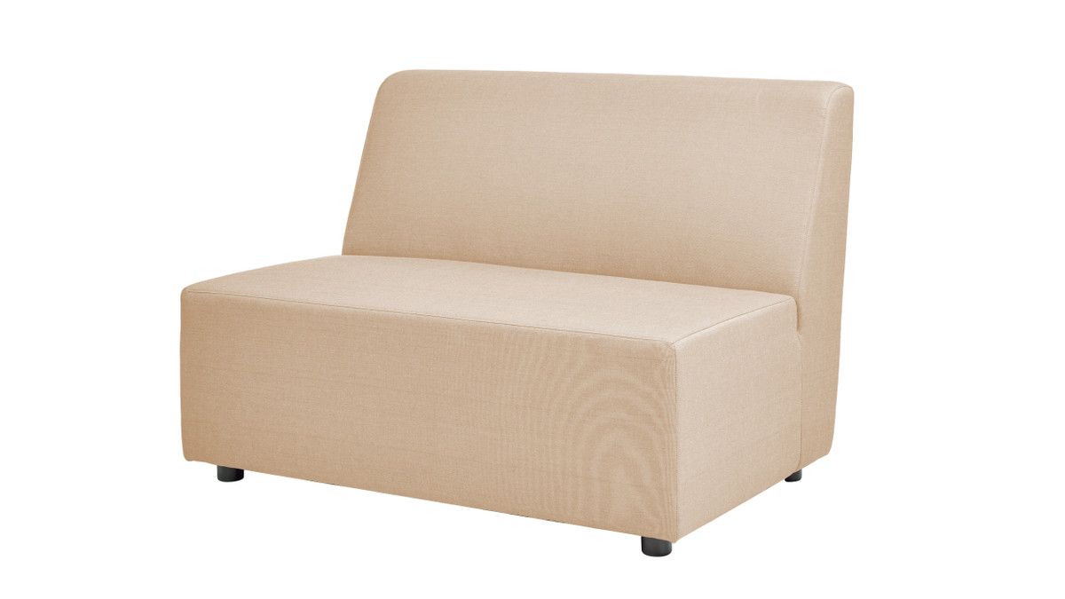 Cleo 45.5" Modular Upholstered Deep Seating Patio Armless Loveseat, Almond Beige 1