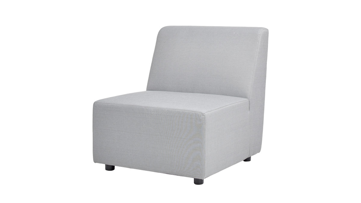 Cleo 30" Modular Upholstered Deep Seating Patio Armless Chair, Light Gray 1