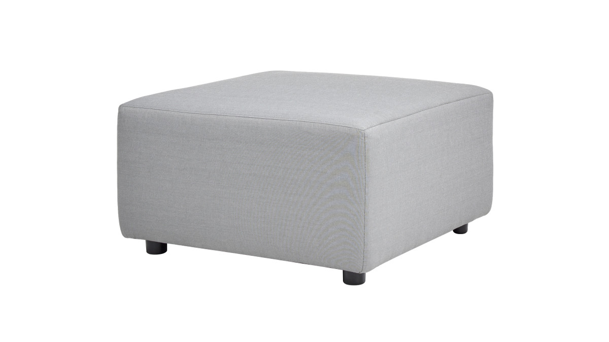 Cleo 30.5" Modular Upholstered Patio Ottoman, Light Gray 1