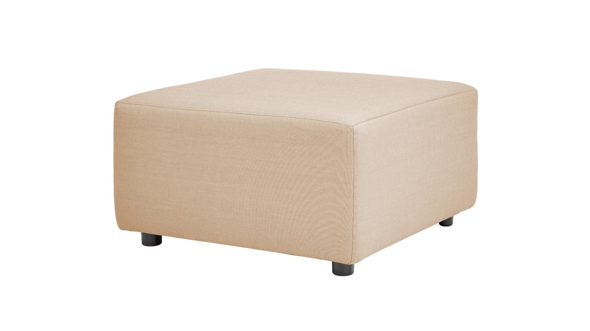 Cleo 30.5" Modular Upholstered Patio Ottoman, Almond Beige 1