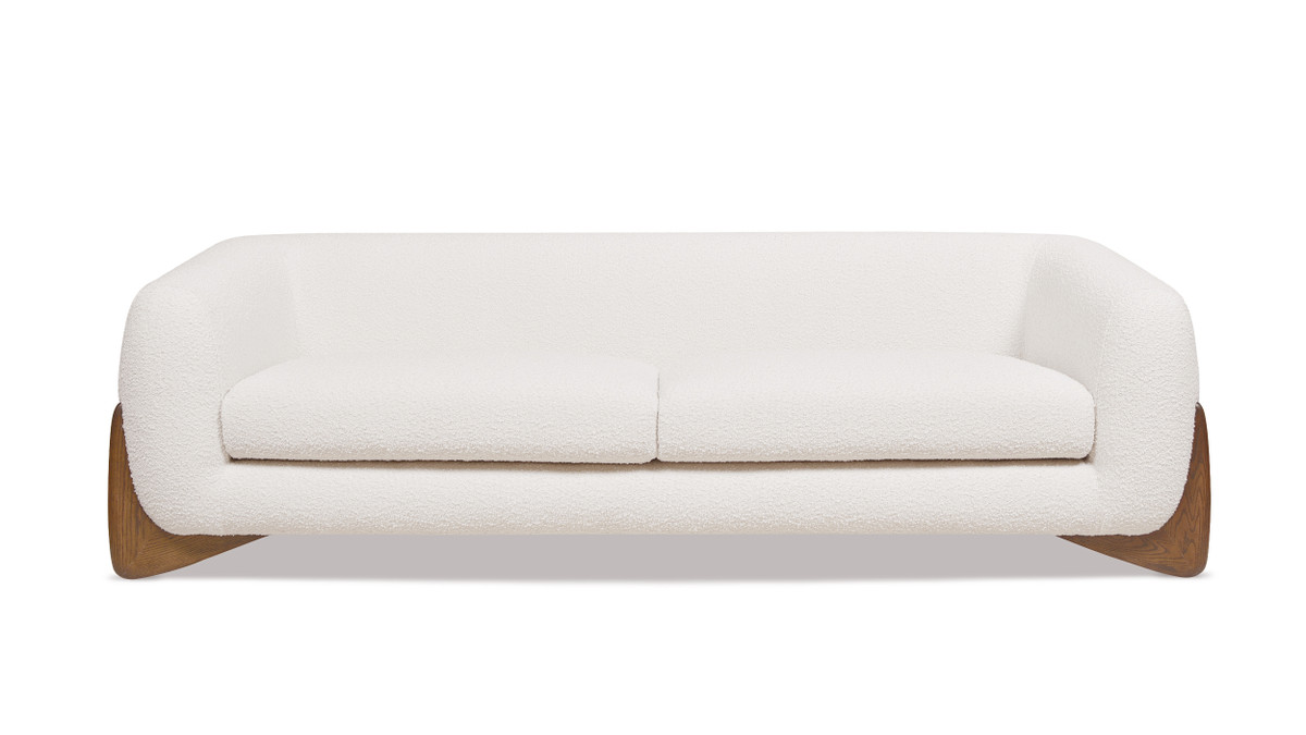 Alpine 90" Sherpa Sofa, Ivory White 1