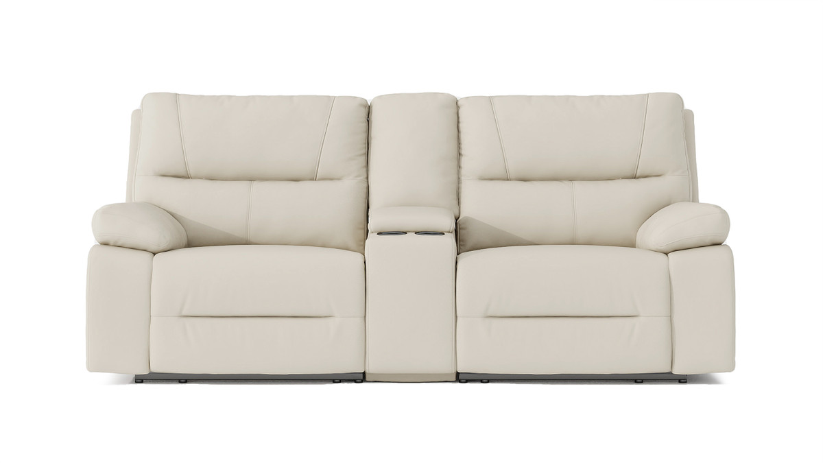 Malibu 79" Modern Power Motion 3-Piece Reclining Loveseat Sofa with Cup Holders, Cream Taupe Beige 1