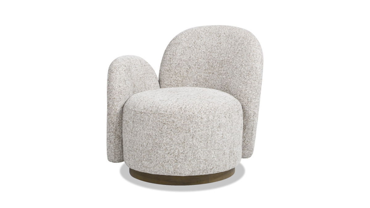 Duo 31.5" LAF One-Arm Swivel Accent Chair, Multi-Greige Beige 1