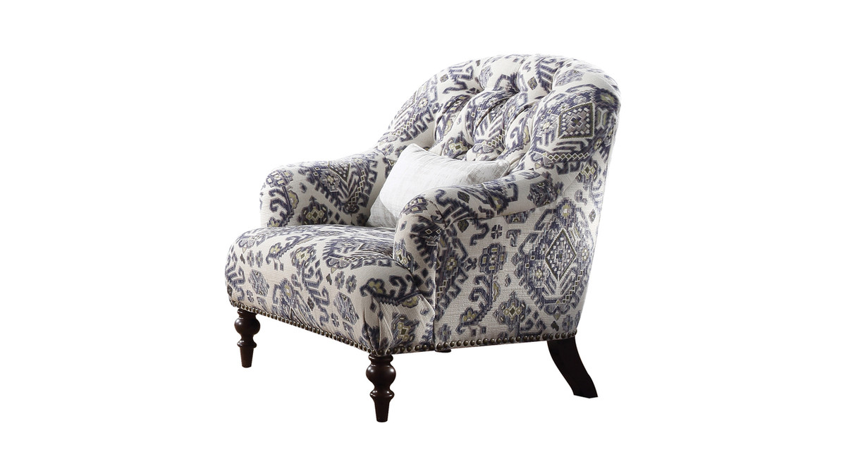 Harper Tufted Armchair with Charles of London Arms, Nailhead Trim & Down Feather Cushion