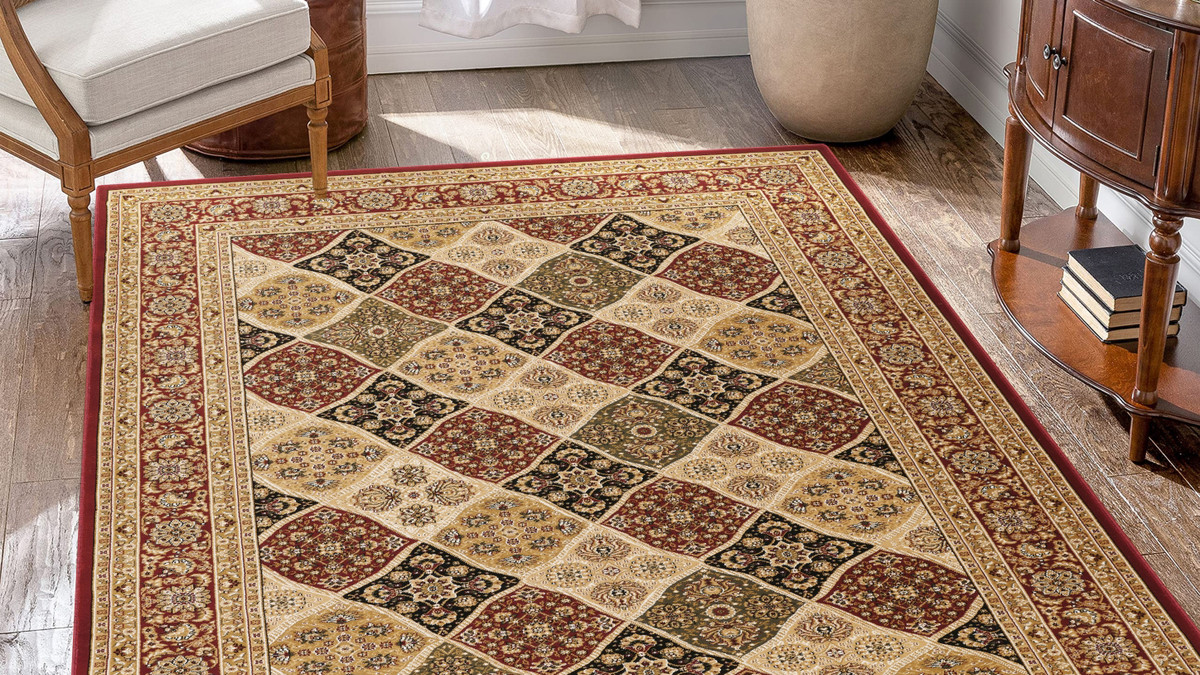 Rosendale Panel Tradition Power-Loomed Area Rug, Burgundy, 7'10