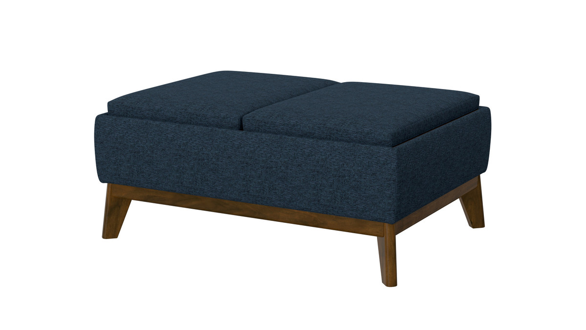 Rivano 38" Mid-Century Storage Ottoman with Reversible Trays