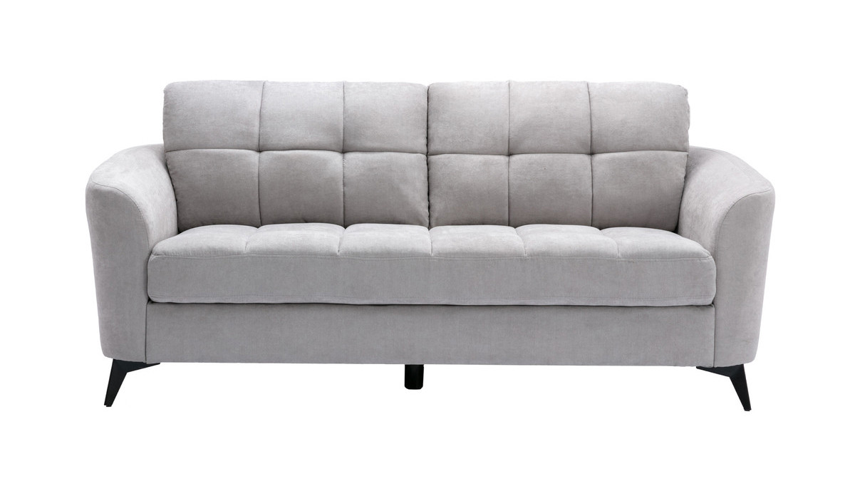 Sullivan 79" Modern Tufted Cushion Sofa with Pocket Coil Seating and Black Metal Legs