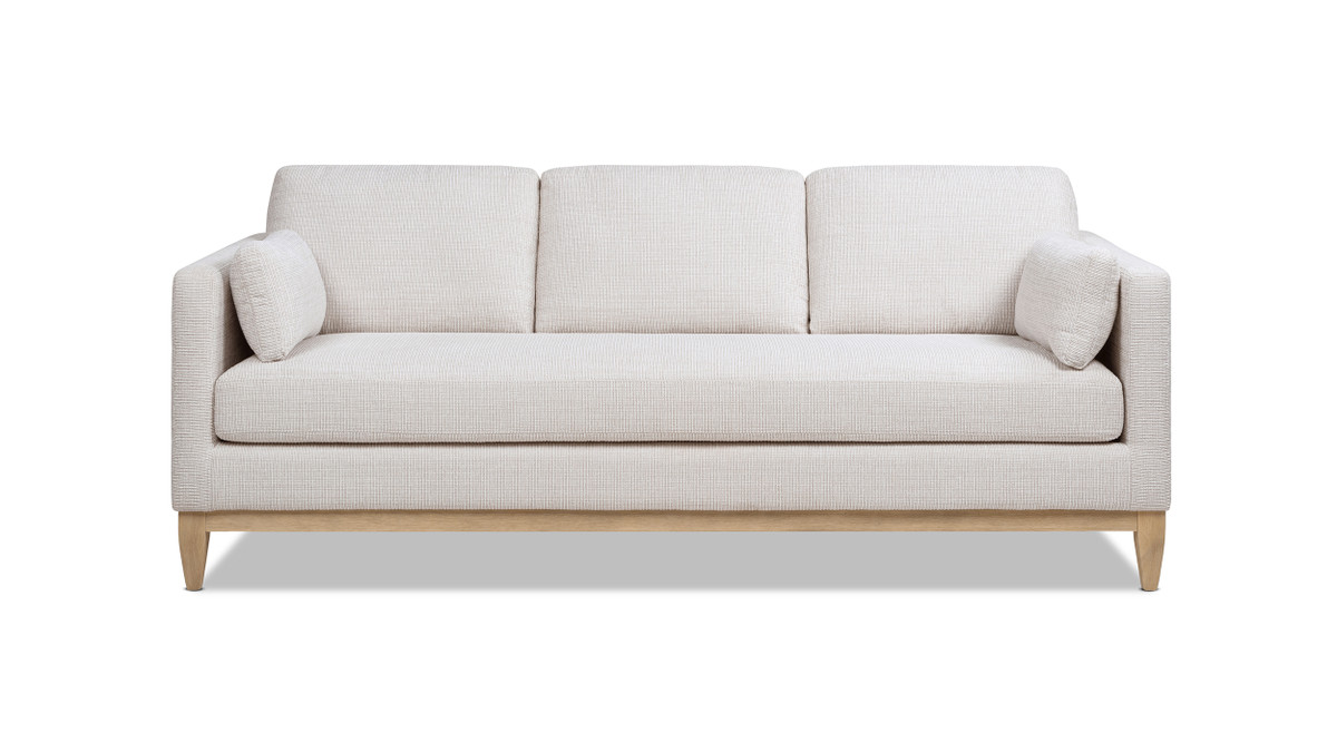 Knox 84" Modern Farmhouse Sofa, Stone Light Beige Chenille 