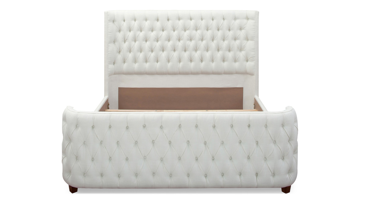 Brooklyn King Tufted Panel Bed Headboard and Footboard Set, Antique White Jennifer Taylor Home