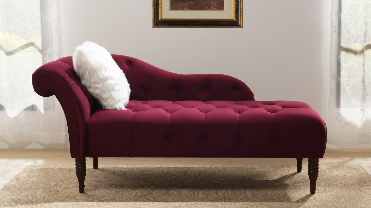 maroon chaise lounge
