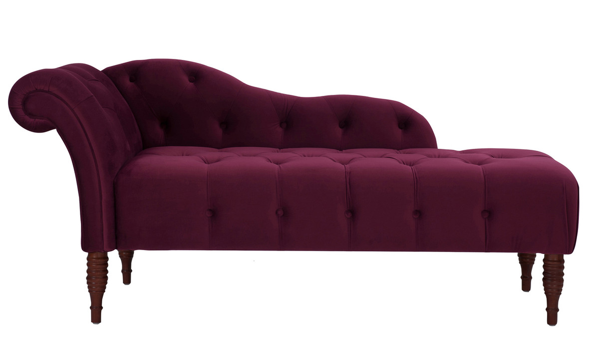 Samuel Tufted Chaise Lounge, Right Arm Facing, Burgundy - Jennifer