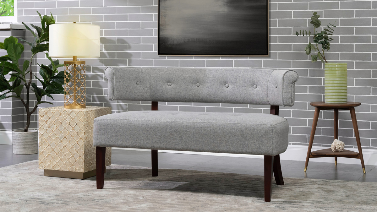 Jared Roll Arm Tufted Bench Settee Jennifer Taylor Home