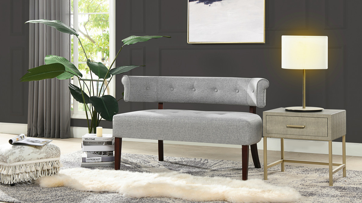 Jared Roll Arm Tufted Bench Settee Jennifer Taylor Home