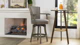 Williams 27” Swivel Counter Height Bar Stool, Dark Heathered Grey 9