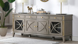 Dauphin 71" TV Stand Storage Display Console Table, Grey Cashmere 2
