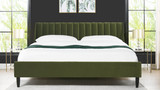 Aspen Upholstered Platform Bed, King, Olive Green 2