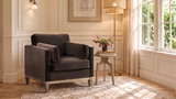 Knox 36" Modern Farmhouse Arm Chair, Deep Brown