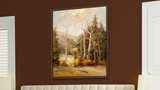Golden Aspen 2 50x38 Framed Abstract Landscape Giclee Art Print 2