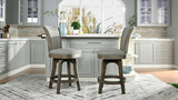 Henry 26” Armless Swivel Counter Height Bar Stool, Dark Heathered Grey Linen 2