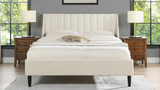 Aspen Vertical Tufted Headboard Platform Bed Set, Queen, Cloud White 2
