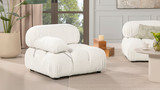 Marcel 36" Modular Modern Lounge Arm Chair, Ivory White Boucle 2