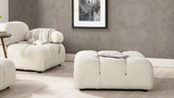 Marcel 36" Modular Modern Cocktail Ottoman, Ivory White 3