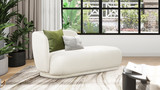 Aire 75" RAF Modern Rounded Chaise Lounge, Ivory White Boucle 14