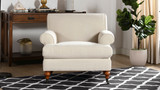 Alana 38" Lawson Accent Arm Chair Metal Casters, Sky Neutral 2