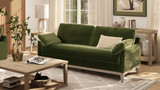 Pasadena 75.5" Modern Farmhouse Sofa, Olive Green 2