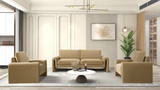 Mason 85" Arched Arm Sofa, Camel Brown Beige 11