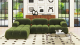 Marcel 109.5" Bubble Modular Modern 4-Piece Reversible Sectional Sofa, Olive Green 2