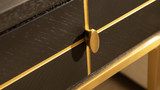 Kingsly 16" Wide Contemporary Glam Storage Side Table, Espresso Black 2