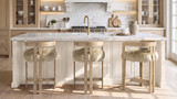 Millwick 26.5" Low Back Genuine Fur Counter Stool, Natural Blonde