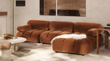 Marcel 109.5" Bubble Modular Modern 4-Piece Reversible Sectional Sofa, Burnt Orange 3