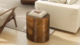 Nebula 20" Accent Oval Pillar Side Table, Medium Brown Walnut 3