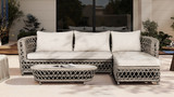 Everly 108" Woven Frame Barrel Deep Seating RAF Outdoor Sectional Sofa , Oat Beige 2