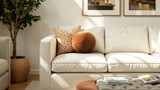 Luna 12" Round Sphere Accent Ball Throw Pillow, Burnt Orange