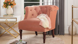 Katherine Tufted Accent Chair, Peach Orange