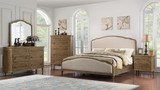 Bridger 42" 5-Drawer Distressed Wood Chest in Sandstone Buff