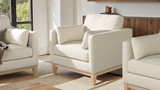 Knox 36" Modern Farmhouse Arm Chair, Flax White Linen