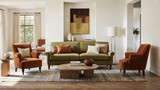 Eloise 30" Pleated Sock Arm Accent Armchair, Burnt Orange Performance Velvet