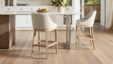 Newport 30.5" Coastal Curved Back Upholstered Barstool, Two-Tone Neutral Gray