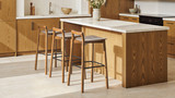 Sven 30" Modern Minimalist Low Back Wood Barstool, Dark Brown