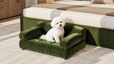 Marcel 36" Upholstered Modern Pet Bed, Small to Medium Dog or Cat, Olive Green