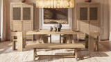 Hawthorne 72” Reclaimed Elm Trestle Dining Bench, Heritage Light Natural Brown