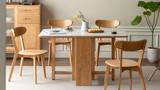 Remi Natural FAS Grade Oak Wooden Dining Chair, Set of 2, Oak Finish